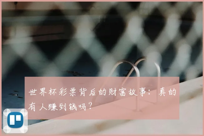 世界杯彩票背后的财富故事:真的有人赚到钱吗?